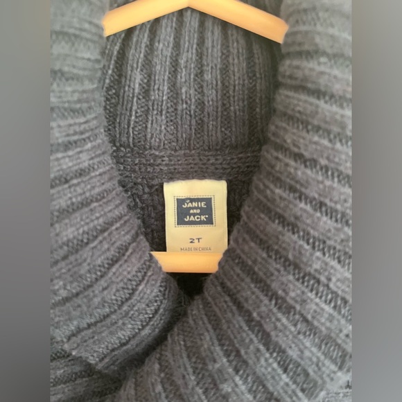 Janie & Jack Cotton Wool Blend Cable Knit Toddler Sweater Blue 2T - Picture 5 of 10